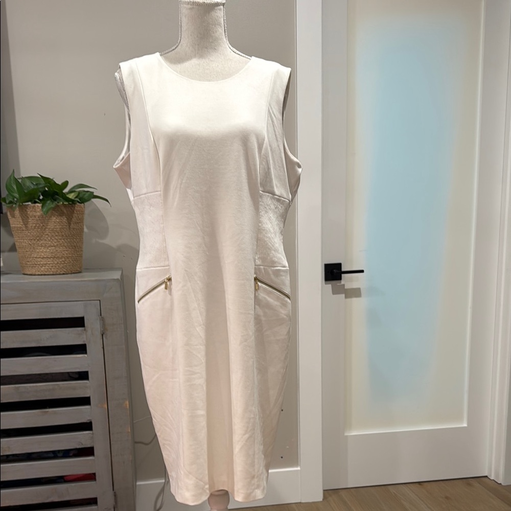 Calvin Klein Cream Sleeveless Dress